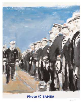 JP Burnel CF Louzeau inspectant l'�quipage du Redoutable